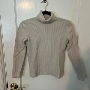 Everlane • white ribbed wool turtleneck sweater
